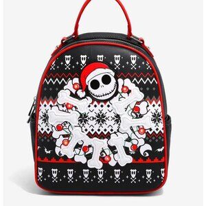 Disney The Nightmare Before Christmas Sweater Mini Backpack- Glow in the dark